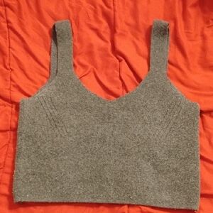 Women's Gray Knit Crop Top